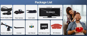 10.25 inch di động không dây Carplay Màn hình IPS màn hình cảm ứng 1080p phía sau máy ảnh Dashcam Carplay & Android Auto 2 trong 1 xe màn hình - Product Image 6