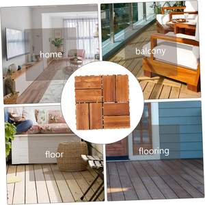 Dalles de terrasse SHENGCHENG à 8 lattes, design moderne, en bois carbonisé, dalles de terrasse emboîtables - Product Image 5