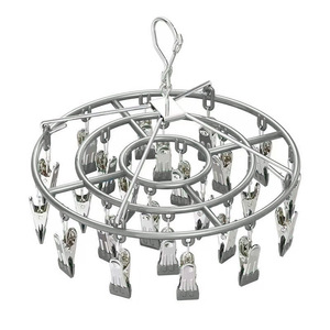 Round <b>Sock</b> Rack With 24 Clips <b>Grey</b> Hanging Drying Rack For <b>Socks</b> Baby Clothes Underwear Home Use - Product Image 5