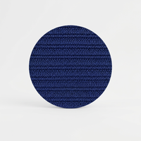Tissu en maille côtelée double en polyester bleu marine, textile extensible texturé pour la confection de vêtements et d'habillement