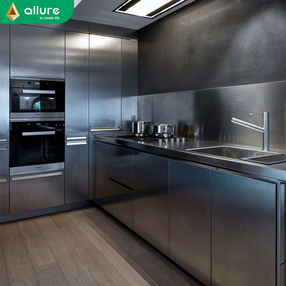 Allure Wholesale Remodeling Complete Sets Steel Cabinet Kitchen Pull Down With Island