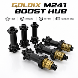 2026 GOLDIX M241 Buje de Aleación de Aluminio para MTB 24H 28H BOOST Logotipo Personalizado Ratchet 36T Freno de Disco de 6 Tornillos Radios Rectos para HG/MS/XD - Product Image 4