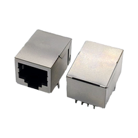 YBO S8125-8P8C soket 8P8C RJ45 Jack betina cangkang tembaga 8-Pin dengan konektor Ethernet dengan antarmuka kabel 8-Pin