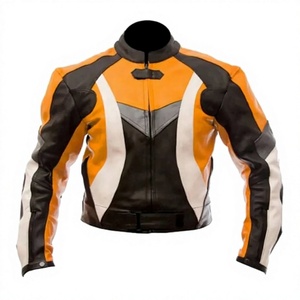 Veste de moto en cuir de vache véritable pour homme/Chaquetta, équipement de protection CE niveau 2 avec bosse de protection - Product Image 1