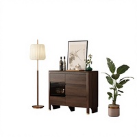 Buffet contemporain en bois massif chinois avec pieds en métal doré, design moderne de luxe pour chambre, cuisine, salle à manger