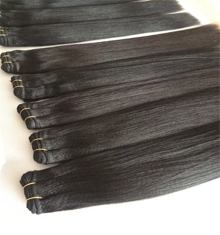 Mink Hair Products for black women remy light yaki straight weft perm braiding raw human natural hair weaving extensions bundles