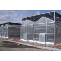 Grande serre à triple paroi à haute production Couverture en polycarbonate à travée multiple Maison verte de jardin solide