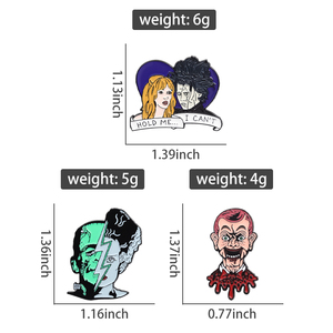 Épinglette en émail de personnage de film d'horreur d'Halloween, broche effrayante, badge de revers, bijoux, cadeau pour les amis, vente en gros - Product Image 6