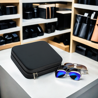 Sonny Logo personnalisé lunettes de voyage boîte d'emballage 3 paires Portable PU cuir lunettes de soleil étui noir protection lunettes de stockage
