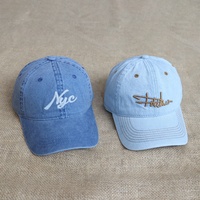 Casquettes décontractées vintage en jean délavé avec logo brodé personnalisé, à visière incurvée, 6 panneaux, non structurées, style « Dad Hat » – Meilleures ventes