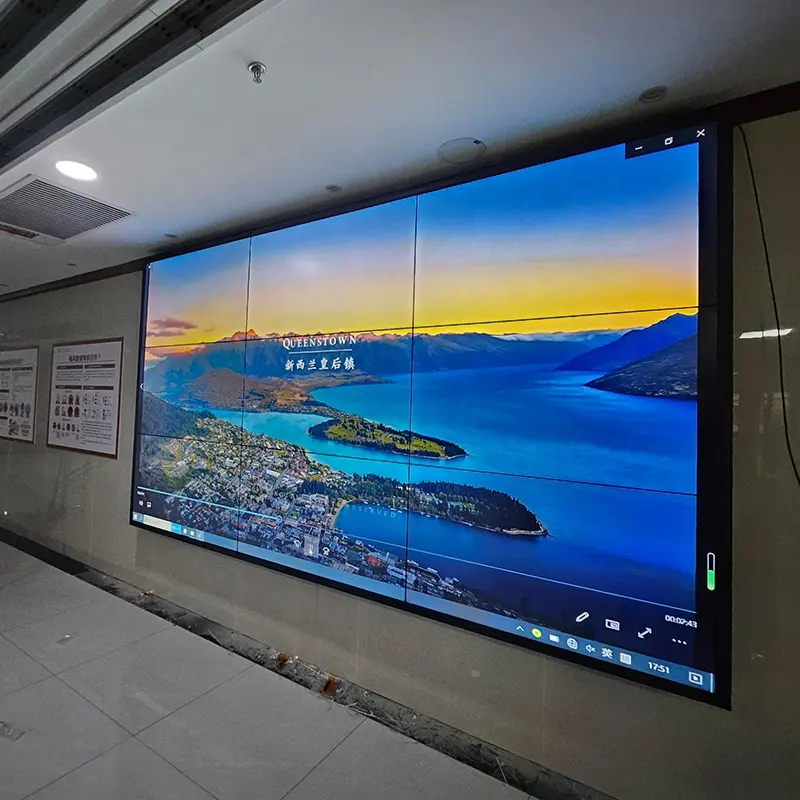 Shenzhen Fabricação Super Narrow Seam Video Wall 3x3 LCD Splicing Wall Screen TV Para Sala De Reunião