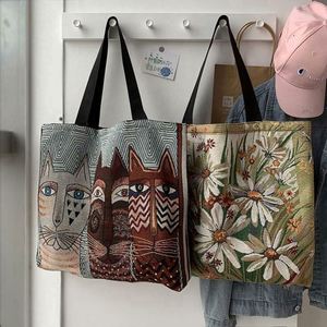 Bolsa de Mano de Lona Estampada, Forrada de Poliéster, Bolsa de Compras, Portátil, Reutilizable, Venta al Por Mayor - Product Image 1