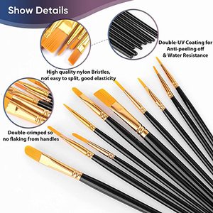 Pinceaux <span class=keywords><strong>pour</strong></span> peinture acrylique, 20 pièces, pinceaux <span class=keywords><strong>pour</strong></span> toile, <span class=keywords><strong>pour</strong></span> enfants, adultes, dessin, artisanat, fournitures - Product Image 2
