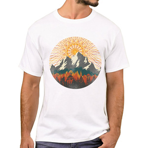Camisetas de Verano de Algodón de 230G con Diseño de Playa al Atardecer para Hombre, Personaliza tu Diseño - Product Image 5