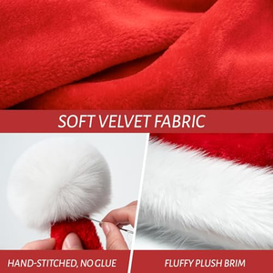Décorations de fête de Noël écologiques pour adultes, chapeaux en peluche de Père Noël rouges, roses, noirs et verts pour les cadeaux de Noël et du Nouvel An - Product Image 2