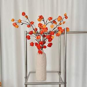 Fleurs artificielles en soie orange, branche unique, haute simulation, décoration du Nouvel An chinois - Product Image 3