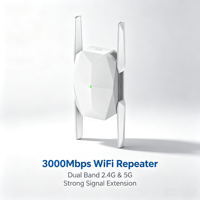 Répéteur WiFi double bande 3000 Mbps, amplificateur de signal longue portée avec antennes externes pour la maison