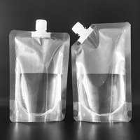 Poche Souple Debout en Plastique Personnalisée et Transparente pour Boissons, Alimentaire, Réutilisable, avec Bec Verseur