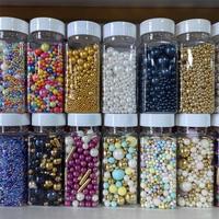 Perles de sucre comestibles, billes de bonbons pressées, billes de sucre solides, pépites de sucre, jimmies 500g, ingrédients de décoration pour gâteaux et pâtisseries