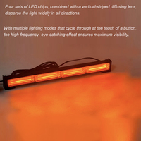 Barre lumineuse LED 12V pour signalisation routière, clignotante ambre avec fixation par ventouse pour camions de remorquage