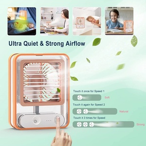 Ventilateur Rafraîchisseur d'Air Portable Mini avec Pulvérisation d'Eau, Ventilateur Rechargeable 1200 mAh avec Lumière Nocturne - Product Image 3