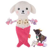 D KING Jouet à mâcher en peluche écologique pour chiens avec son de couinement, matériau en daim solide et résistant