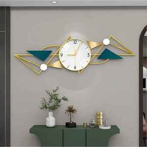 Modern Iron & Glass Hanging Wall <b>Clock</b> with <b>Antique</b> Design Needle Display Battery Powered Single Face for Living Room - Product Image 4