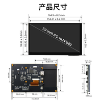 XLW 7 inç HDM 1024*600 IPS LCD kapasitif dokunmatik ekran ahududu Pi için 3 4 5