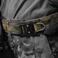 Ceinture tactique compatible MOLLE avec boucle en aluminium à dégagement rapide 18kN, anneau en D, ceinture de service pour l'extérieur