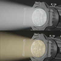Projecteur LED Fresnel 2-en-1 CW WW 400W pour théâtre et studio