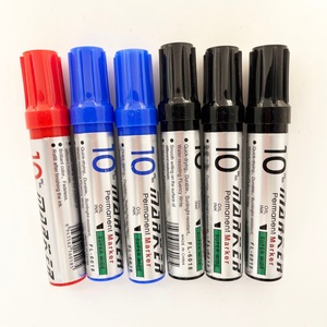 Marqueur permanent jumbo à pointe biseautée disponible en noir, bleu et rouge, prix d'usine, pour usage de bureau - Product Image 6
