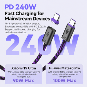 สายเคเบิล SIKAI 240W USB-C to USB-C <span class=keywords><strong>แบ</strong></span>บแม่เหล็กม้วนเก็บได้ หัวต่อ Type-C <span class=keywords><strong>แบ</strong></span>บถอดได้ พร้อม E-Marker และสายถัก สำหรับ<span class=keywords><strong>ต</strong></span>ั้งโ<span class=keywords><strong>ต</strong></span>๊ะ ใช้งานกับ iPhone - Product Image 4