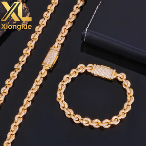 Manufacture Custom Moissanite Fine Luxury Copper Bracelets 8mm Chain Link Fine Jewelry Women <b>Men</b> Hop Bracelets - Product Image 3