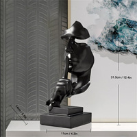 Statue abstraite personnalisée de style européen, le silence est d'or, ornements en résine peints à la main, petite décoration créative pour salon et bureau