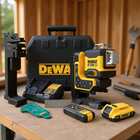 Niveau laser DeWalt 360 degrés 20V XR à batterie, auto-nivelant, lignes croisées, avec télécommande et étui