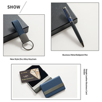 Ensemble cadeau promotionnel d'entreprise personnalisé, porte-cartes de luxe, porte-clés, carnet et stylo, ensemble cadeau d'affaires