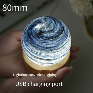 Lámpara de Noche Integrada con Forma de Planeta, Luz de Aurora, Base de Metal, Recargable Tipo-C, para Dormitorio, Sala de Estar - Product Image 4