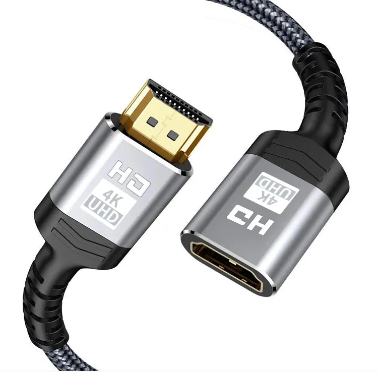 High Speed Black HDMI 2.0 Adapter Cable 4k HDMI Cable Adapter Male to Female HDMI Cable
