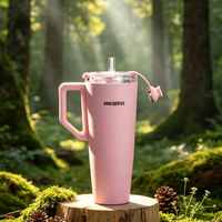 Bouteille d'eau sport isotherme en acier inoxydable incassable avec poignée et couvercle, garantie anti-fuite, idéale pour les cadeaux d'affaires