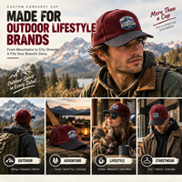 Casquette de baseball en velours côtelé avec logo personnalisé, visière en faux daim, faible MOQ, marque privée pour les marques d'extérieur