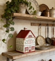 Pot de rangement en céramique personnalisé en forme de village pour café, thé, bonbons et biscuits, idéal pour la maison et la cuisine