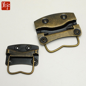 Poignées de porte d'armoire en forme de W de style antique, en fer bronze, quincaillerie de meubles chinois, petites 61x42mm, grandes 87x62mm, durables - Product Image 3