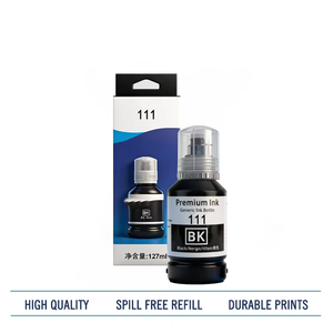 Bouteille d'encre 127 ml 111 Premium compatible noire en vrac à base d'eau pour recharge d'encre DGT pour imprimante <span class=keywords><strong>Epson</strong></span> <span class=keywords><strong>EcoTank</strong></span> <span class=keywords><strong>ET</strong></span>-M1100 <span class=keywords><strong>ET</strong></span>-<span class=keywords><strong>M1120</strong></span> - Product Image 6