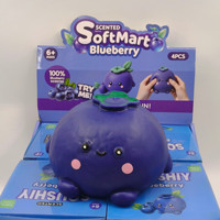 Boîte mystère géante de jouets sensoriels anti-stress en TPR à montée lente, motif myrtille, cadeau de fête