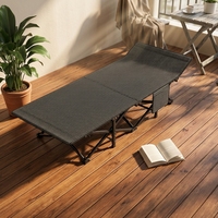 Lit pliant de loisirs du fabricant, cadre en acier inoxydable, tissu Oxford, pour le repos au bureau