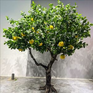 L-208 Citronniers Artificiels Décorés de Fruits, Ornements Intérieurs et Extérieurs pour Hôtels, Aménagements Paysagers, Vitrines de Magasins, Jour de Mariage - Product Image 1