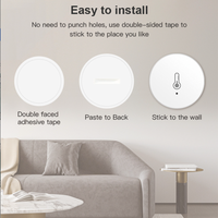 Détecteur de température et d'humidité Zigbee rond, thermomètre intelligent d'intérieur Tuya, appareil intelligent pour la maison