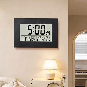 Horloge atomique numérique à piles murale/de table avec calendrier, réglage automatique des secondes, température et humidité pour chambre à coucher, salle de classe - Product Image 3