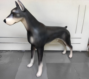 <span class=keywords><strong>Dober</strong></span> pintura Cool perro modelo fibra de vidrio Doberman Pinscher tamaño real mascota tela pantalla fibra de vidrio Doberman maniquí perro modelo - Product Image 1