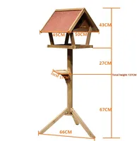 Mangeoire à oiseaux extérieure en bois massif avec fermeture à bouton pour moineaux Pigeons Boîte à nourriture Cage à oiseaux Balcon Jardin Villa Nid d'oiseau